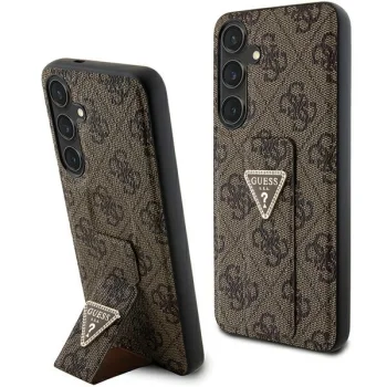 Guess Samsung Galaxy S24 Case Grip Stand 4G Triangle Strass, Brown