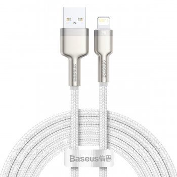 Baseus Cafule USB to Apple iPhone Lightning Data Charging Cable, 2.4A, 2m, White | Lādētājvads Datu Pārraides Kabelis