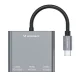 Wozinsky WHCH-01 USB-C PD 100W HDMI 4K@30Hz USB-A 10Gbps koncentrators – pelēks