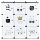 Модульный стеллаж для детской Modernhome PJJCBS0009-09D, 9 секций, черный