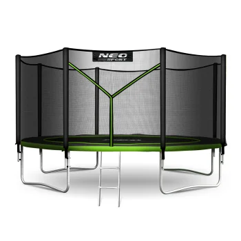 Neo-Sport dārza batuts 374 cm (12 ft) ar ārējo tīklu un kāpnēm