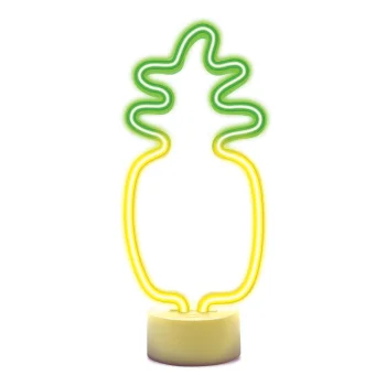Светодиодный неон на подставке Forever Light Ананас, оранжевый/зеленый