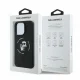 Karl Lagerfeld Silicone Karl&Choupette Heads Ring MagSafe Case for iPhone 16 Pro Max, Black