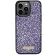 Guess iPhone 15 Pro Max Case Rhinestone Metal Logo, Pink