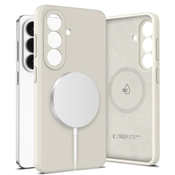 Чехол Tech-Protect Silicone MagSafe для Samsung Galaxy S26+, бежевый
