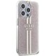 Guess iPhone 15 Pro Case IML 4G Gold Stripe, Pink