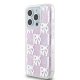 Чехол DKNY для iPhone 15 Pro Liquid Glitters Checkered Pattern, белый