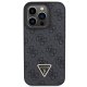 Guess Ādas 4G Diamond Triangle apvalks iPhone 15 Pro - melns | Leather case for black