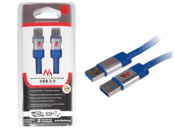 USB 3.0 kabelis Maclean MCTV-606 USB-A uz USB-A 1.8m, zils