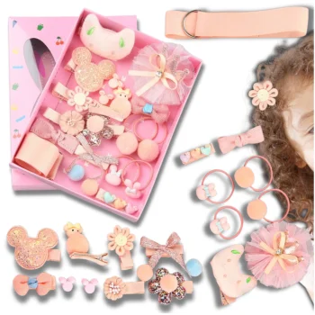 Bakalu Hair Accessory Set for Girls with Gift Box, Grey
