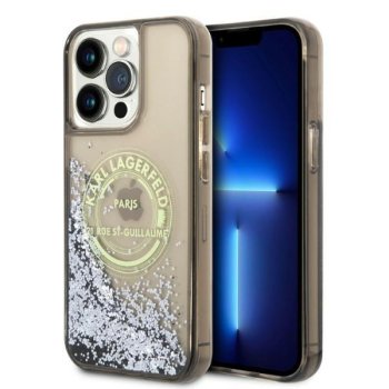 Karl Lagerfeld Liquid Glitter RSG Case for iPhone 14 Pro Max - Black