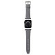 Ремешок Karl Lagerfeld Saffiano Monogram для Apple Watch 42/44/45/49 мм - серебристый