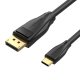 USB-C uz DisplayPort 8K HD kabelis 1,5m Vention CGYBG (melns) | Cable