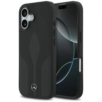 Mercedes iPhone 17 чехол Leather The Move MagSafe, черный