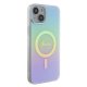 Guess iPhone 15 Plus vāciņš IML Iridescent MagSafe, tirkīza