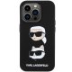 Karl Lagerfeld Silicone Karl&Choupette Head vāciņš iPhone 15 Pro, melns