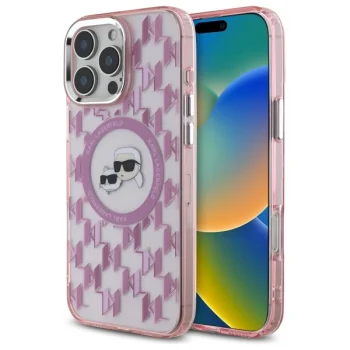 Чехол Karl Lagerfeld IML Monogram MagSafe для iPhone 16 Pro - Розовый