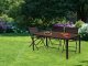 6 Person Patio Dining Table 156x78 cm Polywood Top for Garden Outdoor Use, Brown