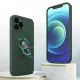 Silikona vāciņš Samsung Galaxy A22 4G ar gredzenu un statīvu, tumši zaļš