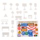 Bērnu Plāns Paklājs ar Ceļa zīmēm, 130 x 100 cm | Children\'s Slim Mat Carpet with Road Signs, 130 x 100 cm