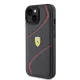Чехол Ferrari для iPhone 15 Twist Metal Logo, черный