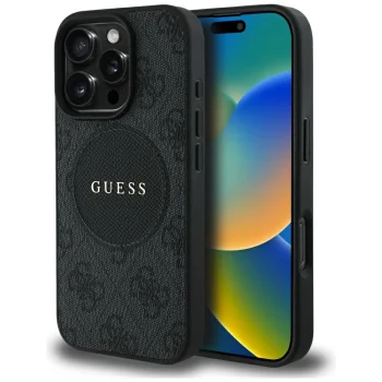 Guess 4G Circle Classic Logo MagSafe vāciņš iPhone 16 Pro Max - melns | Phone Case Cover Black