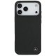Mercedes iPhone 17 Pro Max Case Leather Large Laurel Leave MagSafe, Black