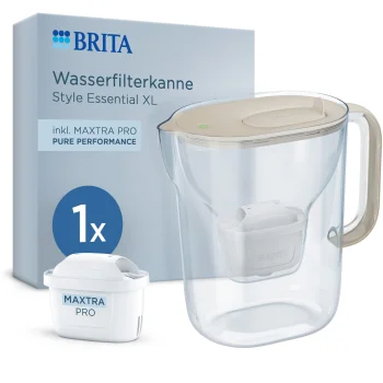 Brita Style Essential XL Water Filter Jug 3.6L with MAXTRA PRO, Sand