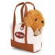 Plush Toy Dog in Purse Brown Poodle with Grooming Brush