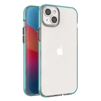 Vāciņš iPhone 14 Plus Spring Case ar rāmi, gaiši zils