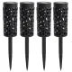 Solar Garden Stake Lights, LED Hollow-Out Lanterns with Dusk Sensor, 4 Pack