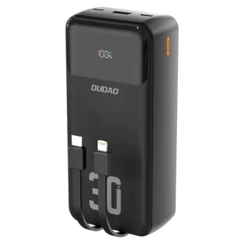 Внешний аккумулятор Dudao K15MAX 30000mAh PD 22.5W со встроенными кабелями,...