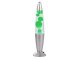 Night lamp with liquid wax, lava effect, silver, green wax