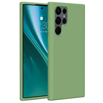 Etteri Silicone Case vāciņš Samsung Galaxy S22 Ultra 5G, gaiši zaļš