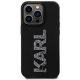 Karl Lagerfeld iPhone 15 Pro Case 3D Rubber Glitter Logo, Black