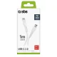 Sbs USB-C uz USB-C kabelis Power Delivery 25W, 1m, balts