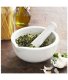 Mortar and Pestle Set Ceramic Grinder for Spices Seasonings Pestos and Guacamole, White