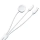 Joyroom S-IW008 trīs vienā magnētiskais lādētāja kabelis USB-A - Lightning/USB-C 1.2m baltas