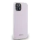 DKNY iPhone 14 Case Liquid Silicone Small Metal Logo MagSafe, Pink
