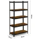 Humberg HR-852 metāla plaukts 180x90x40 cm, melns