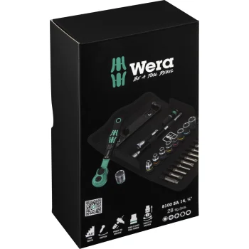 Wera 8100 SA 14 Zyklop Comfort Ratchet and Socket Set 1/4", 28 pcs