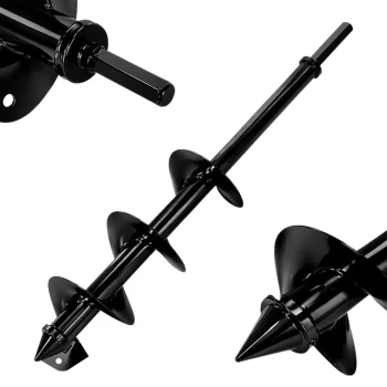 Dārza urbis augu stādīšanai urbjmašīnai 59cm, melns