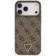 Чехол Guess Leather 4G Triangle Strass MagSafe для iPhone 17 Pro Max - коричневый