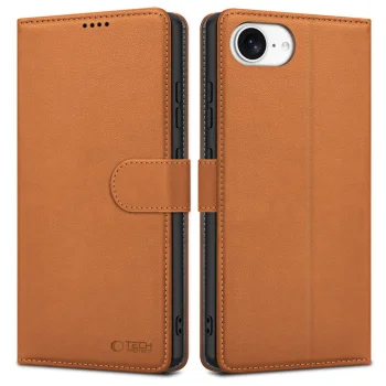 Чехол-книжка Tech-Protect для iPhone 16e / 17e Wallet Case, коричневый