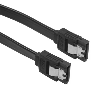 SATA III kabelis ar fiksatoriem, 0.5m, melns