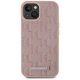 Karl Lagerfeld Leather Monogram Metal Logo MagSafe Case for iPhone 15, Pink