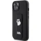 Чехол Karl Lagerfeld для iPhone 15 Plus / 14 Plus Gripstand Saffiano Choupette Pin, черный
