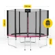 4FIZJO dārza batuts CLASSIC ar tīklu un kāpnēm 312 cm 10 FT, rozā un melns