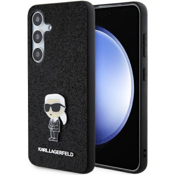 Samsung Galaxy S24+ Plus (SM-S926) Karl Lagerfeld Fixed Glitter Ikonik Logo Metal Pin Case Cover, Black | Telefona...