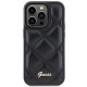 Guess stepēts metāla vāciņš ar logotipu iPhone 15 Pro - melns | Quilted Metal Logo case for black